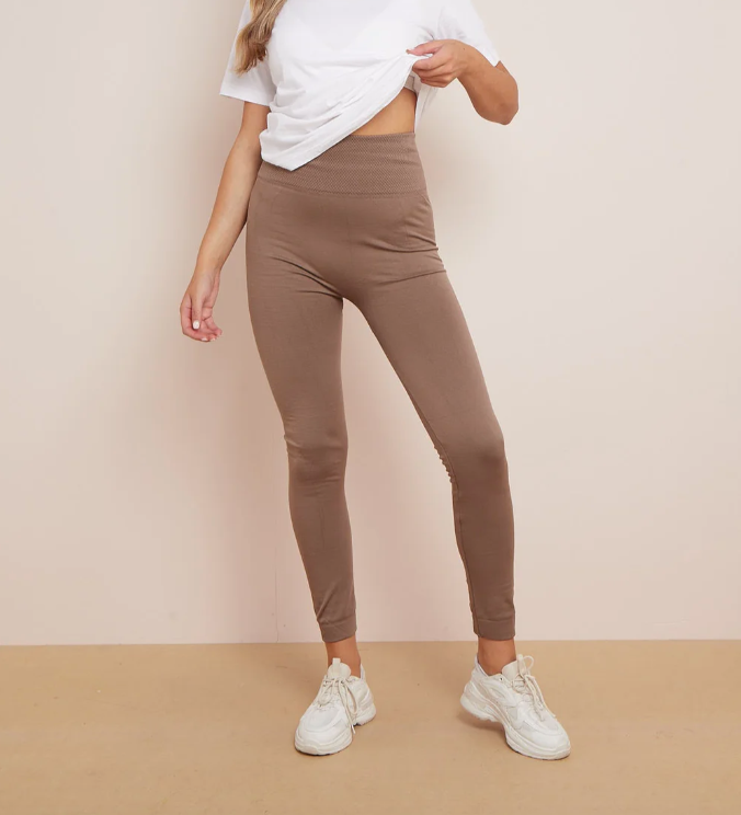 High waisted fleece lined leggings deals
