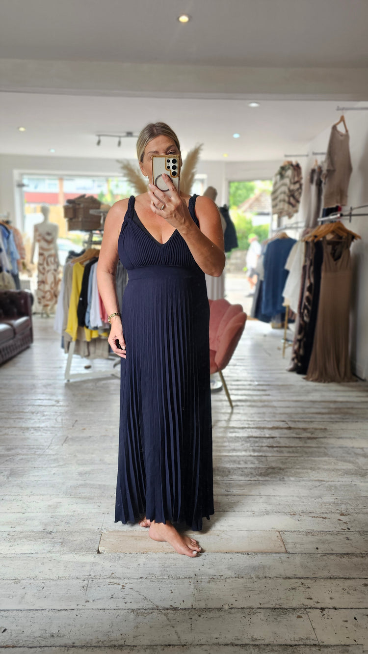Willow Braided strap maxi dress in navy