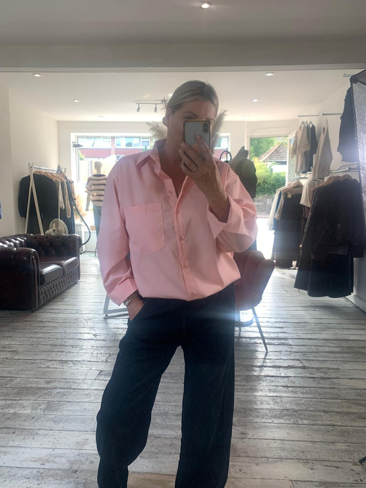 Classic button-up pink shirt