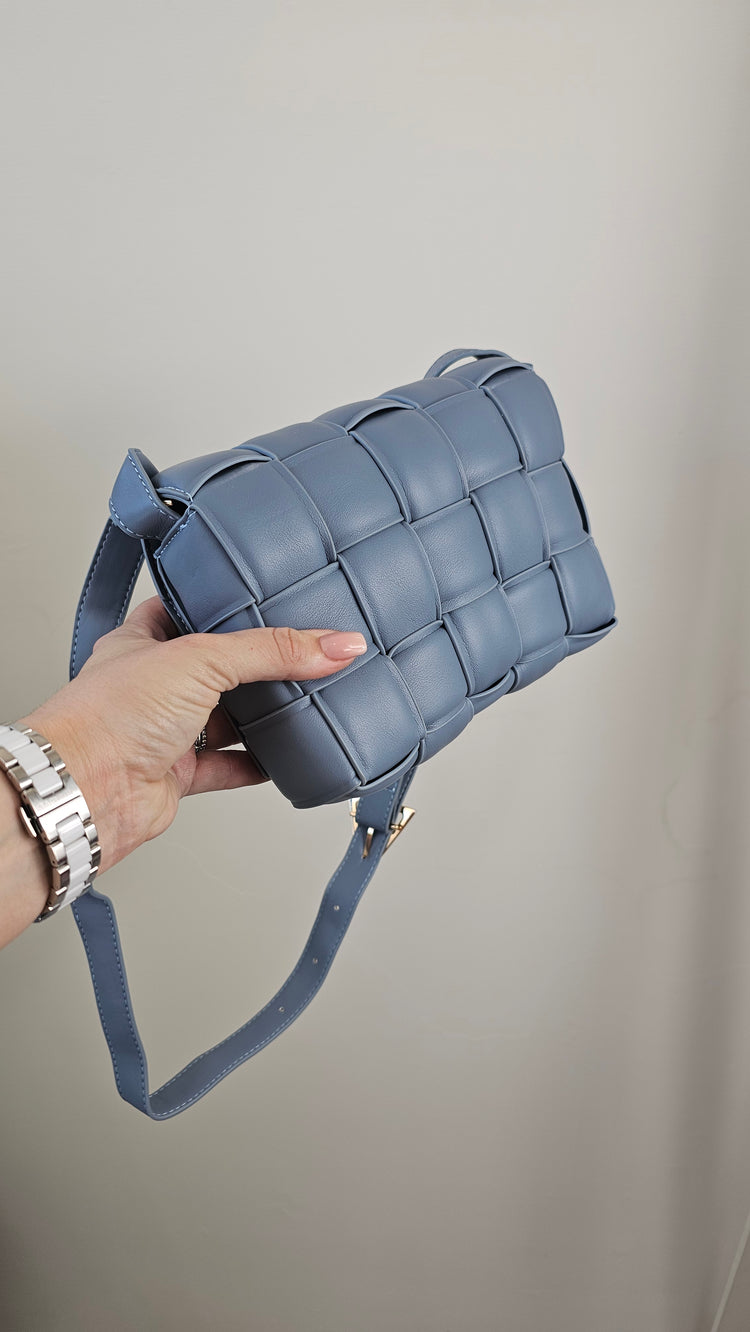 Sadie  woven crossbody in blue