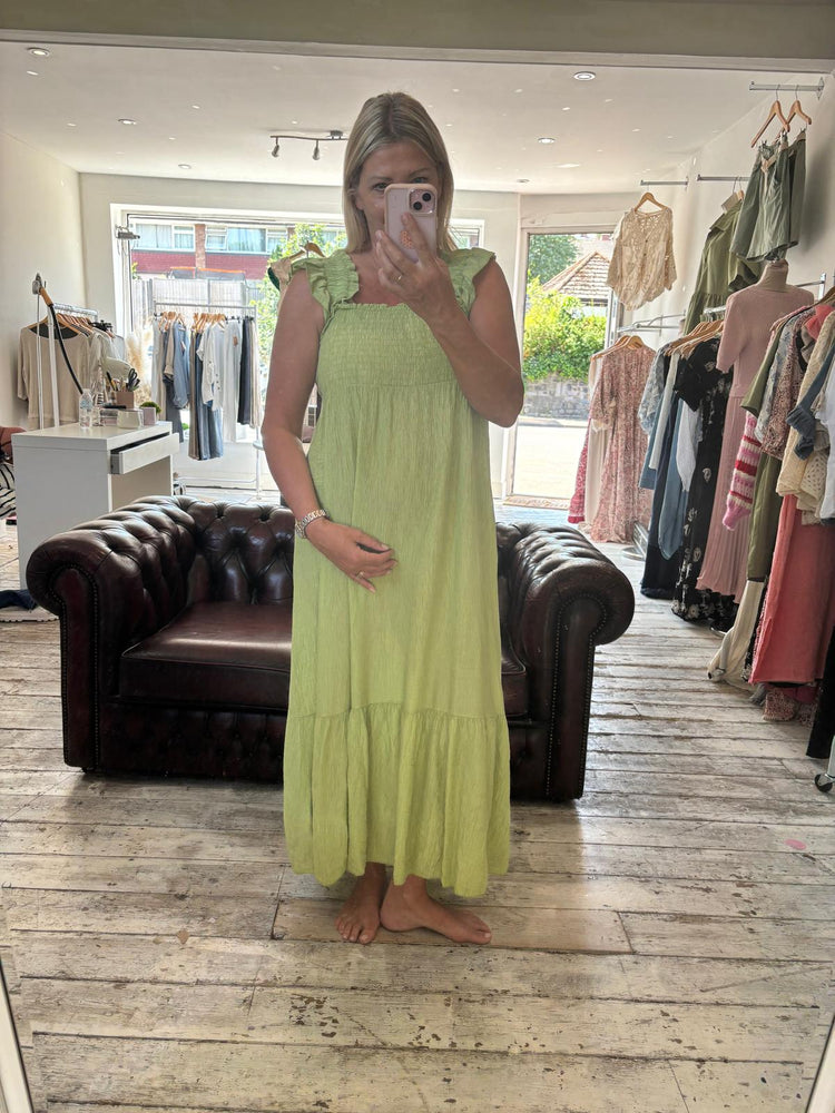 KYLE FRILL STRAP DRESS IN Pistachio