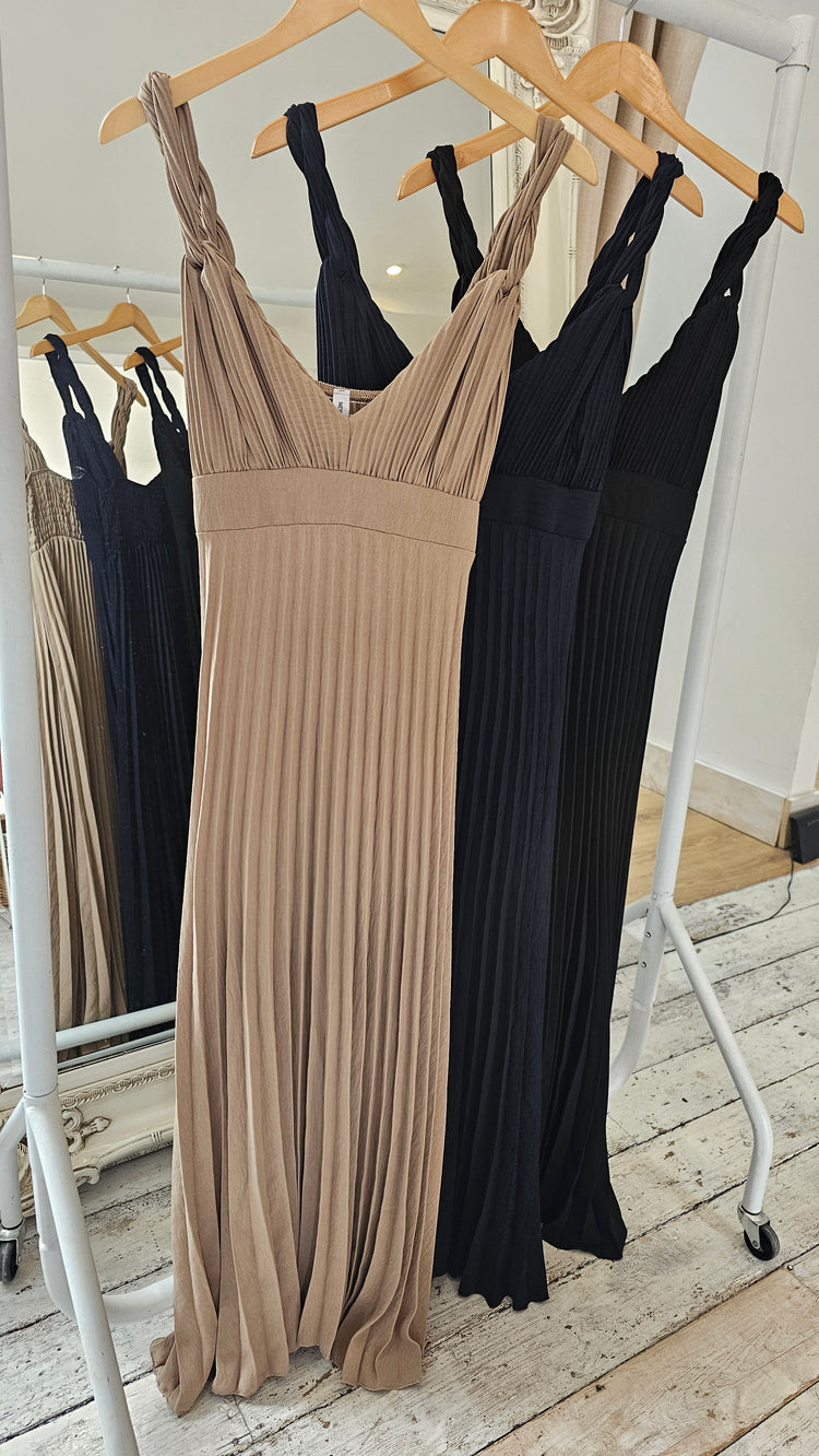 Willow Braided strap maxi dress in mocha