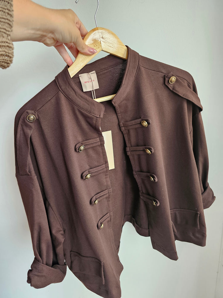 Military Jacket in Chocolate