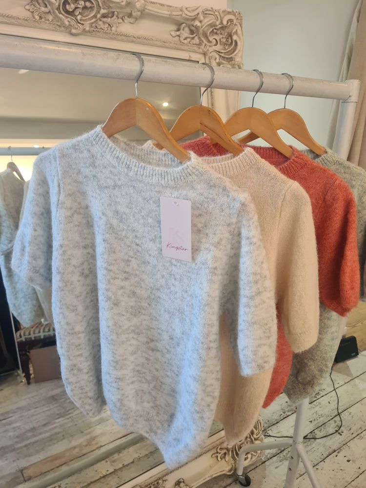 Evelyn Round neck knit jumper in grey