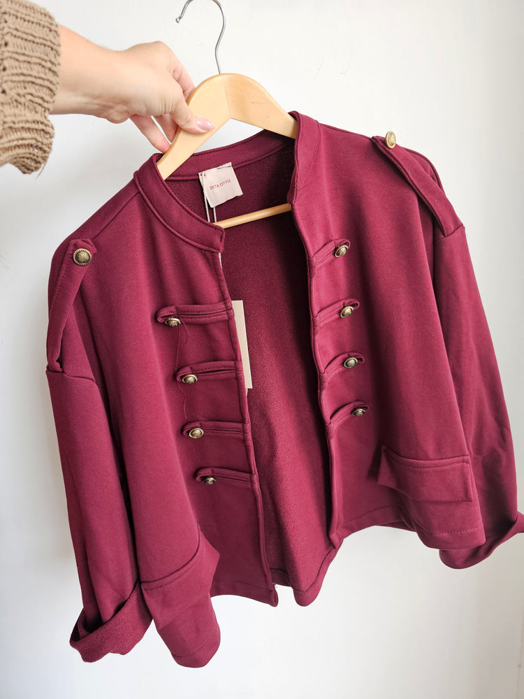Military Jacket in burgundy