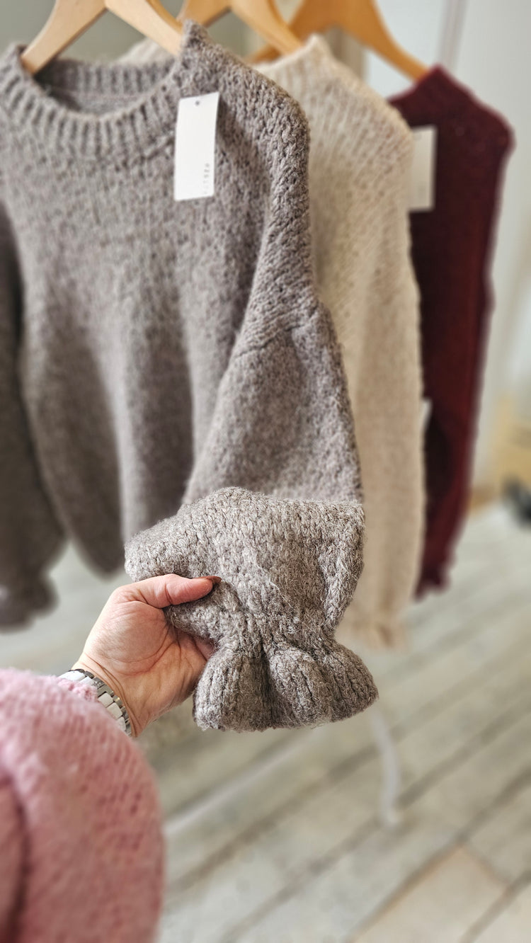 Diana Frill cuff detail jumper in Mocha