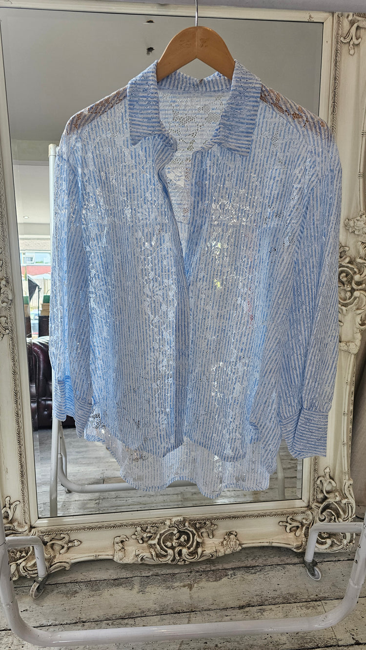 Sophia Lace stripe shirt