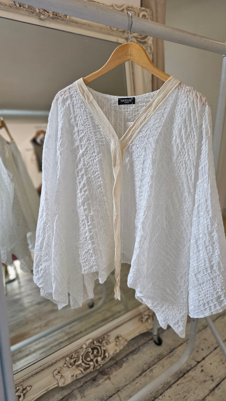 Eva Kaftan Top in white