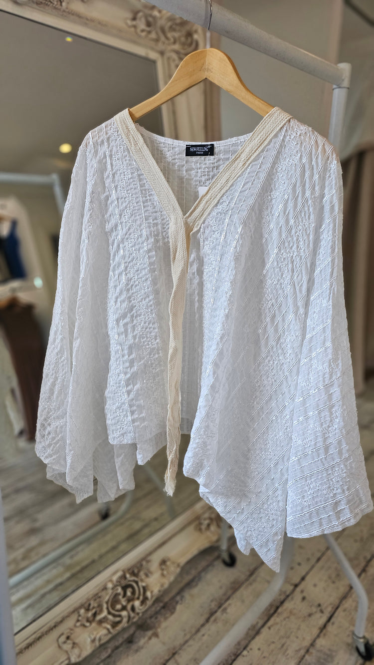Eva Kaftan Top in white