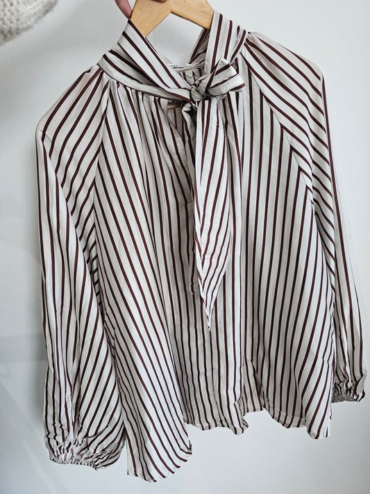 Jessy pussybow striped blouse
