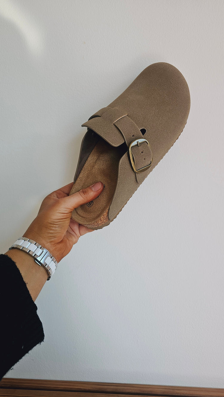 Alice Faux Suede Mule in Mocha