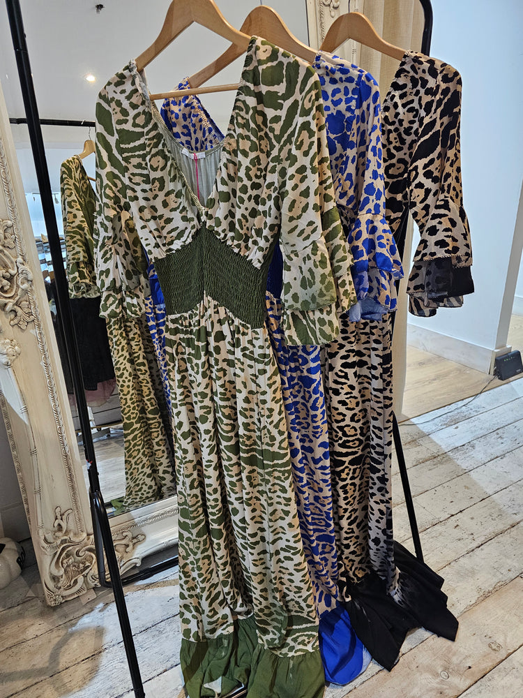 Pia Shirred Waist Leopard print Jumpsuit