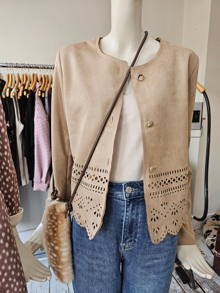 Sienna SUEDE-EFFECT cutout detail jacket
