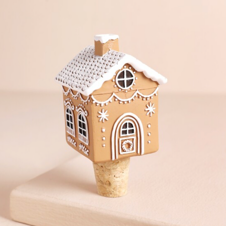 GINGERBREAD HOUSE CORK BOTTLE STOPPER