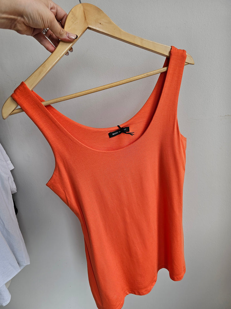 Zara stretchy crew neck vest in burnt orange