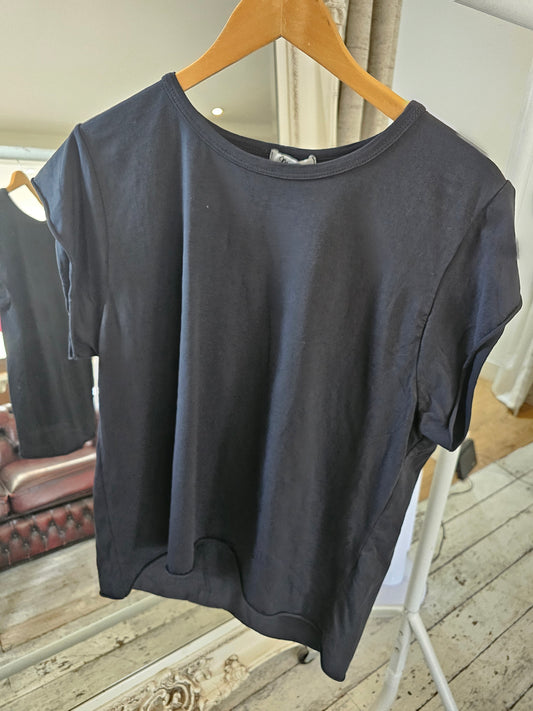 STELLA CAP SLEEVE ROLLED EDGE TOP IN BLACK