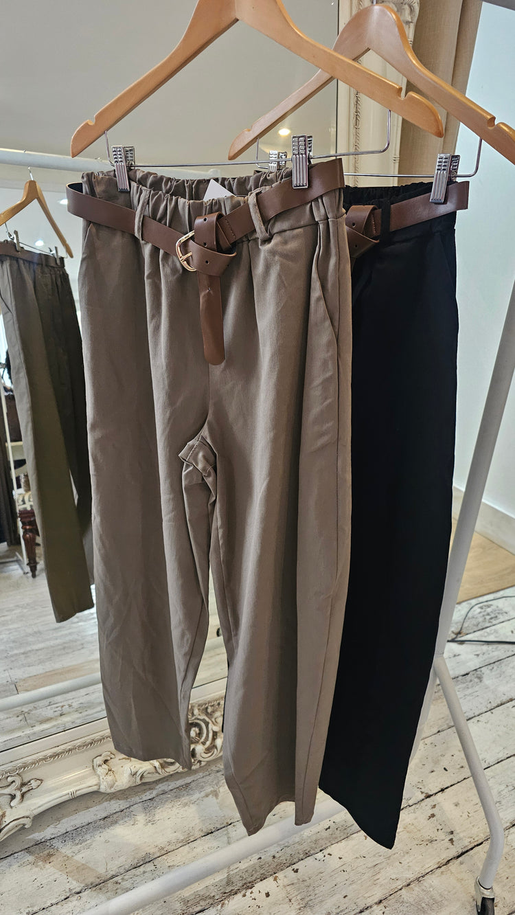 BARREL LEG MAGIC TROUSERS in olive