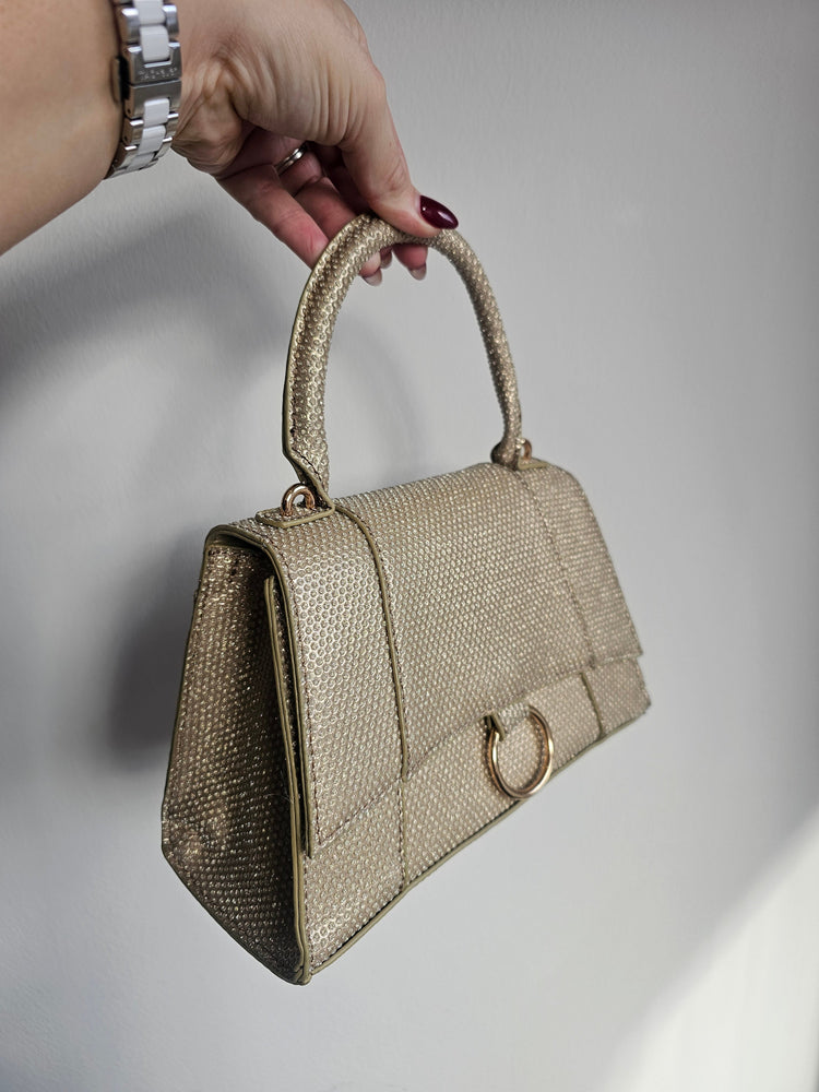 Cindy rhinestone bag in muted gold