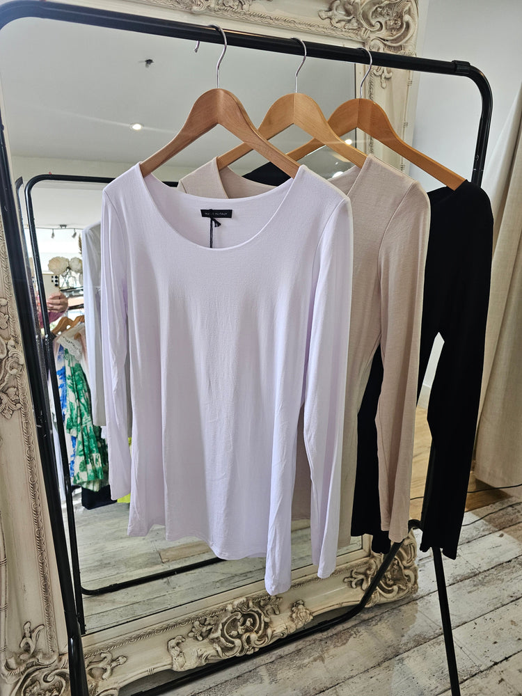 ZARA BASIC LONG SLEEVE TOP IN BEIGE
