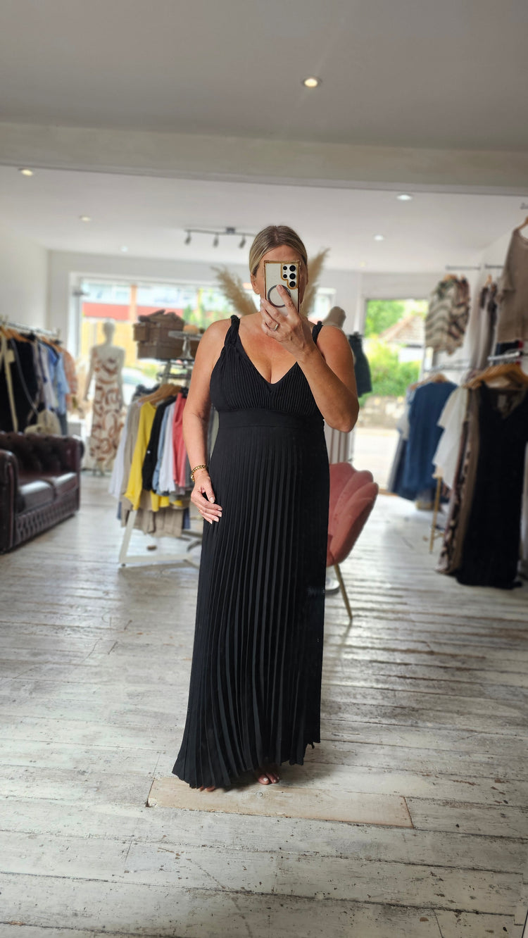 Willow Braided strap maxi dress in black