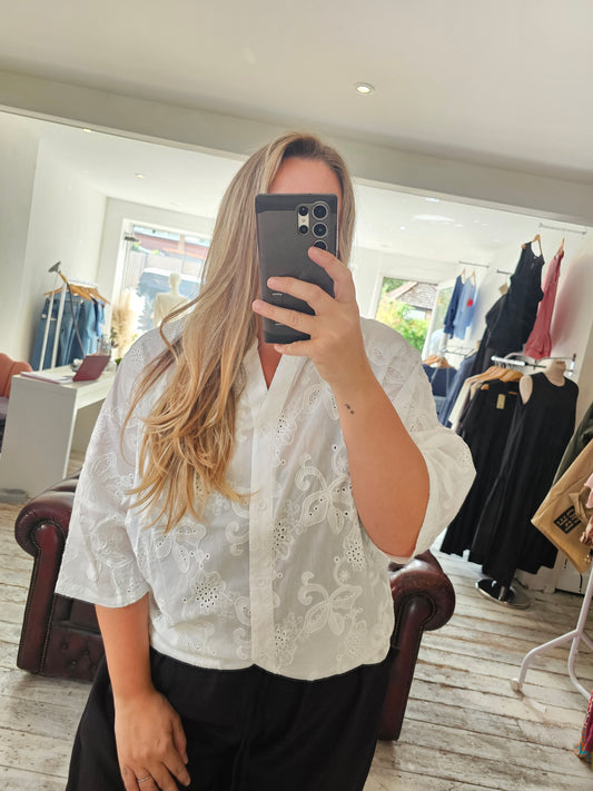 Jasmine cotton broderie anglaise blouse