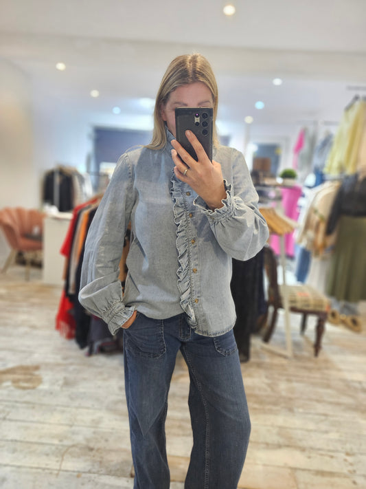 Maisie Denim Frill blouse
