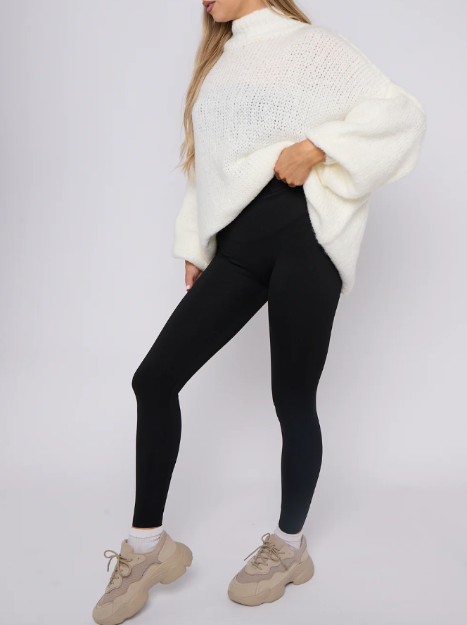 High waisted energy leggings in black