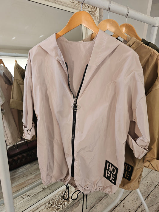 Bessie showerproof rain jacket in stone