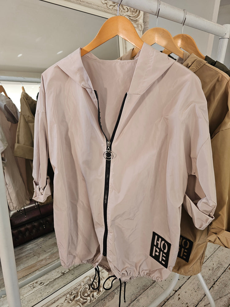 Bessie showerproof rain jacket in stone