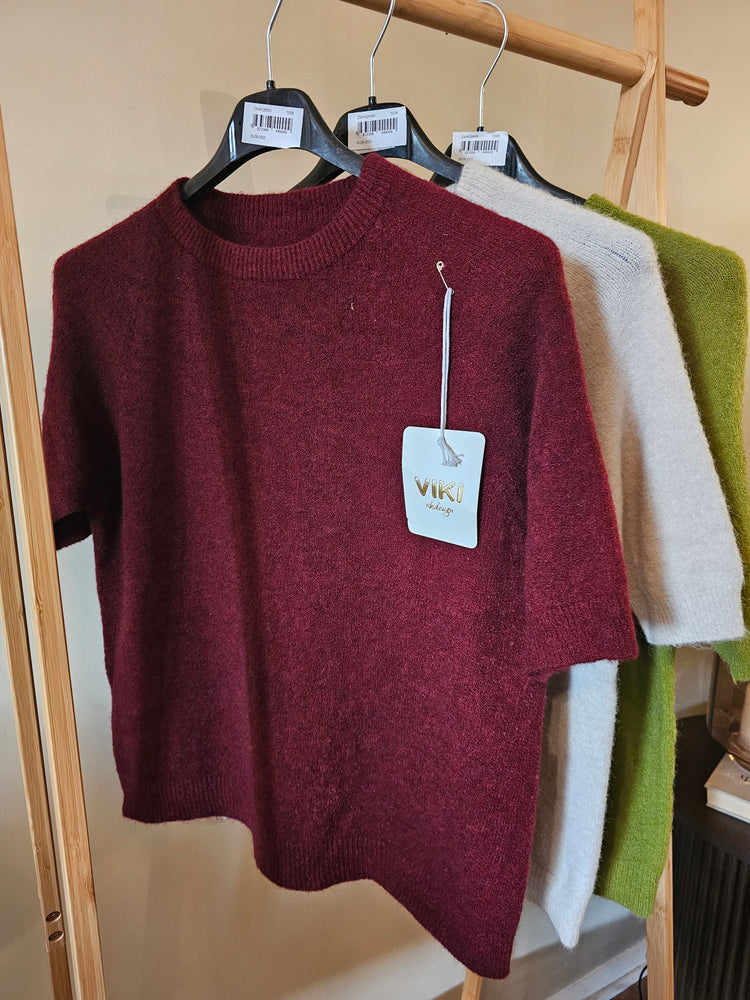 Esme sueprsoft short sleeve knit jumper in merlot