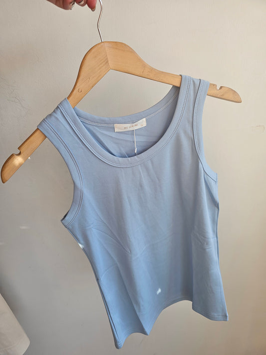Tammy Cotton Stretch vest in light blue
