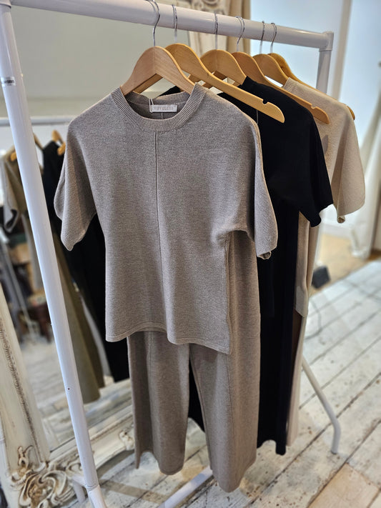 Connie half sleeve contouring two piece set in taupe