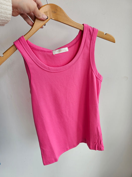 Tammy Stretch Cotton Vest in hot pink