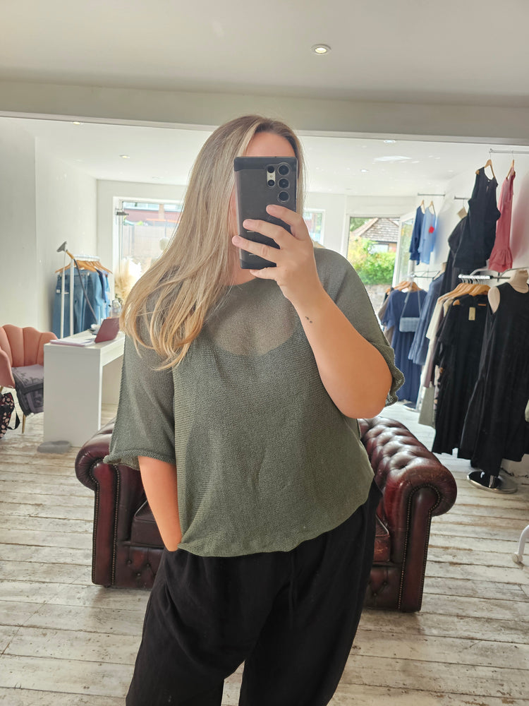 Bonnie lightweight layering knit in Khaki