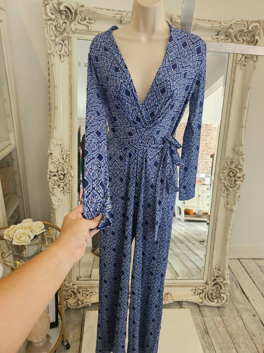 Sadie Jumpsuit in blue print