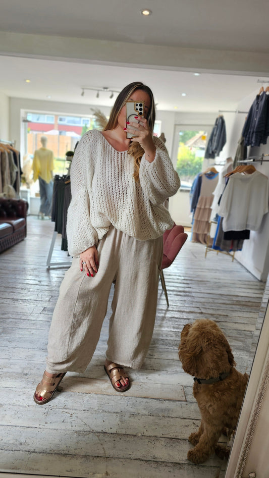 Melissa oversized jumper in beige