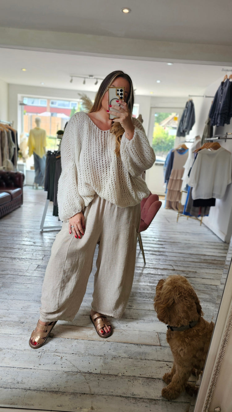 Melissa oversized jumper in beige