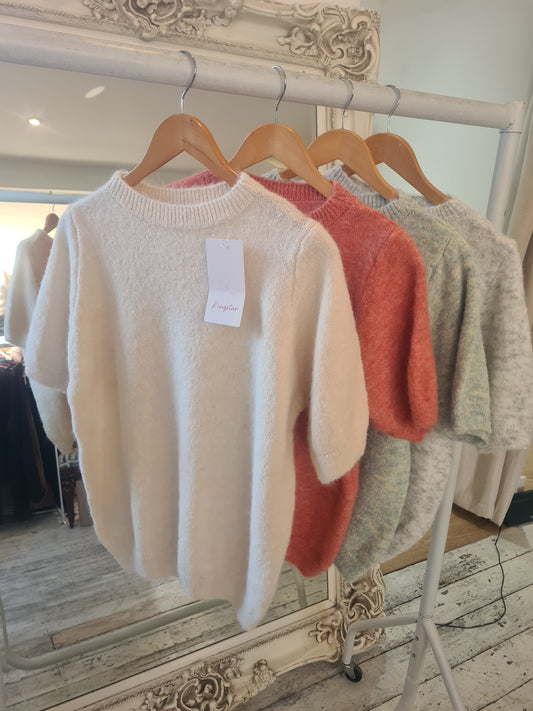 Evelyn Round neck knit jumper in beige