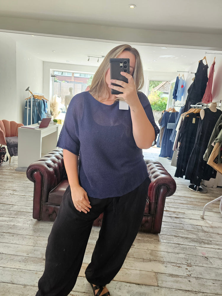 Bonnie lightweight layering knit in navy