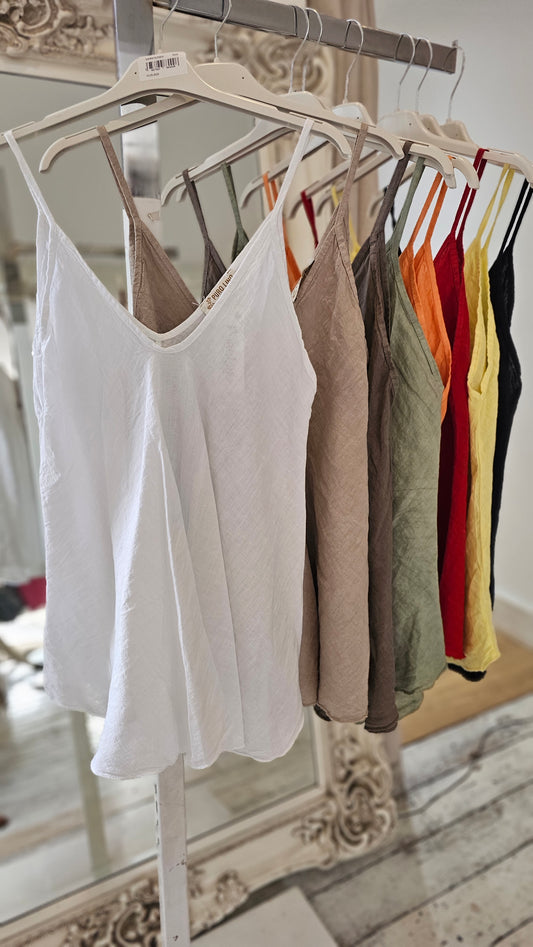 Suzie Linen Strap Top (various colours)