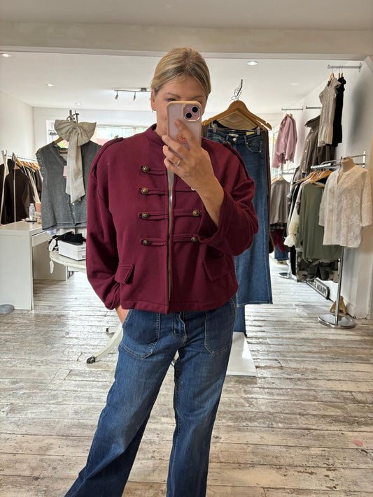 Military Jacket in burgundy