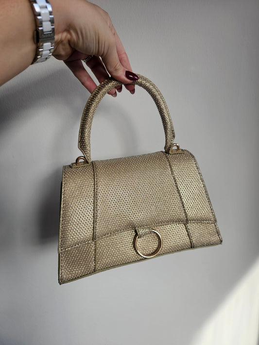 Cindy rhinestone bag in muted gold