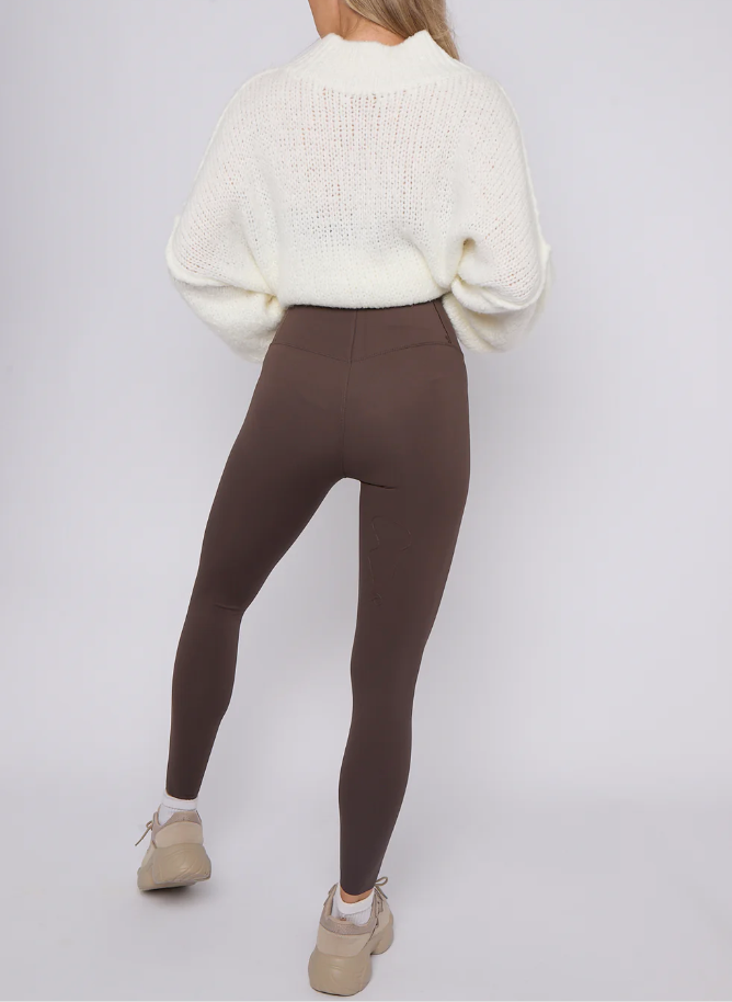 High waisted energy leggings in chocolate