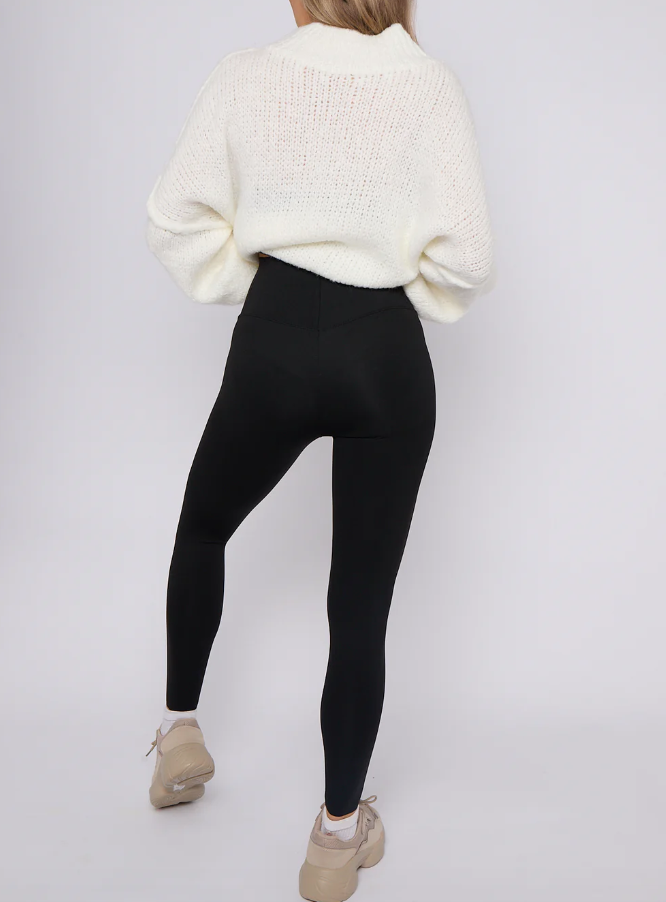 High waisted energy leggings in black