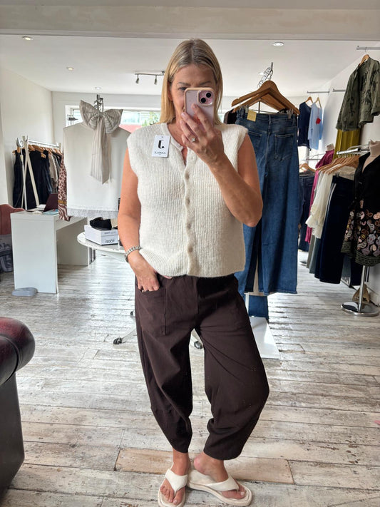 Parker Barrel leg trousers in chocolate