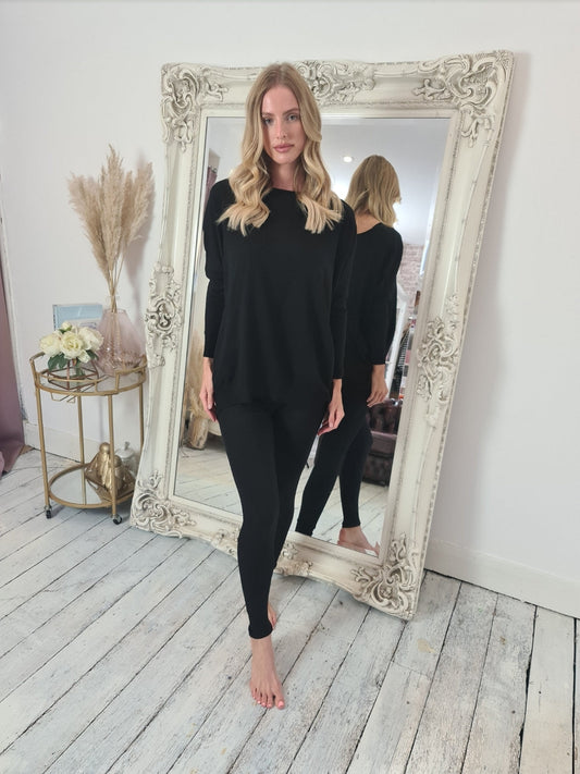 Emma Supersoft Two Piece set in black