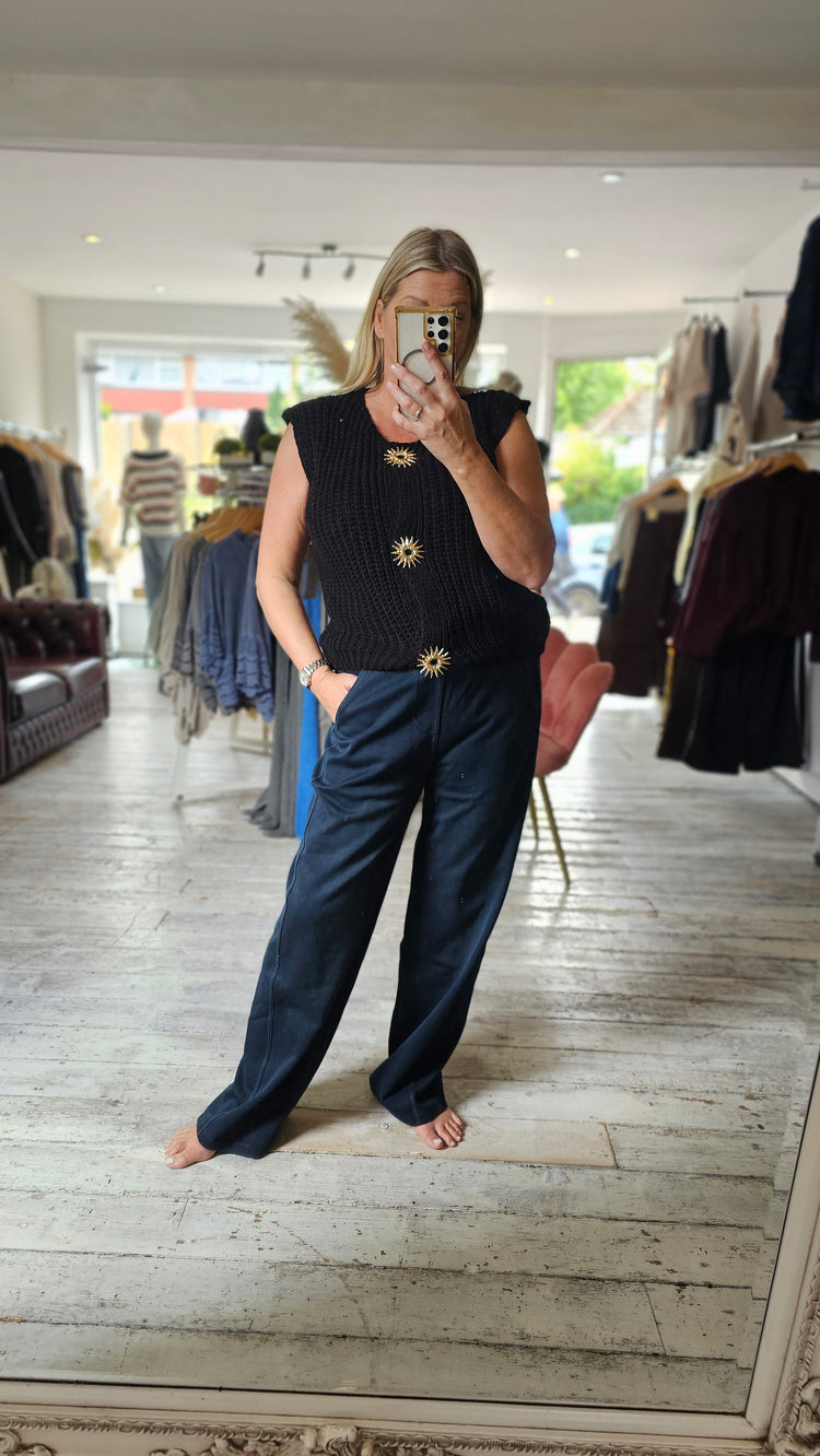 Kendall washed denim balloon trousers