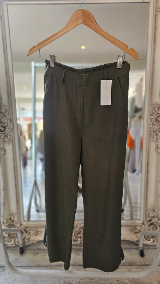 Stella Tailored stripe detail trousers in khaki