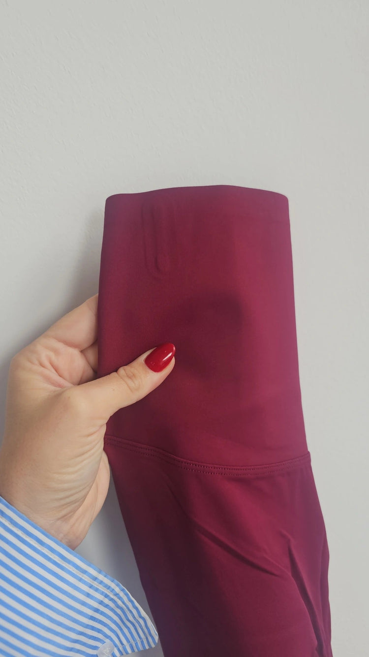 High waisted energy leggings in wine