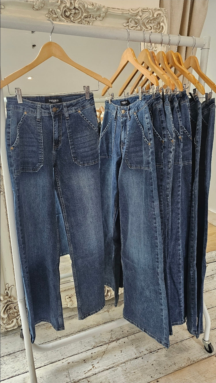 Toxik wide leg stretchy jeans